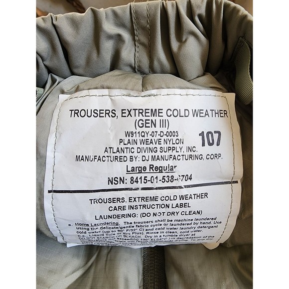 Extreme Cold Snow Pants Insulated Lined Official Military Issue Size L Primaloft - Picture 2 of 15